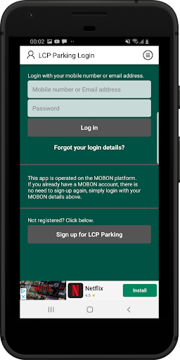Android application LCP Parking screenshort