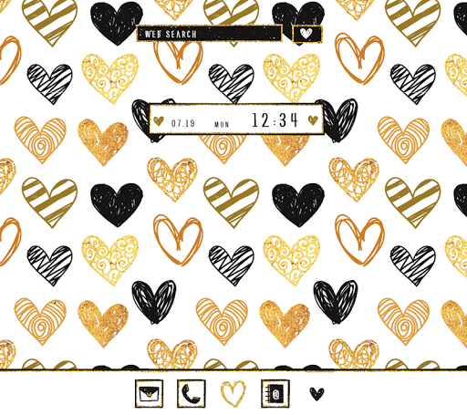 Android application Gold & Black Hearts Theme screenshort