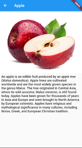 Types of fruits Screen 2