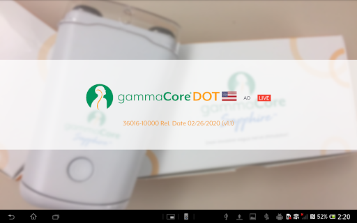 Android application gammaCore DOT AO screenshort