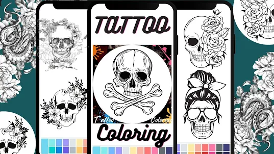 Tattoo Skull Bone Coloring