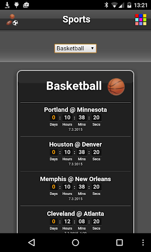 Android application Sports screenshort