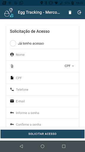 Android application Egg Tracking screenshort