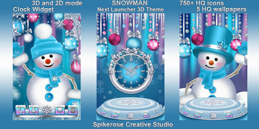 Android application Snowman 3D Next Launcher Theme screenshort