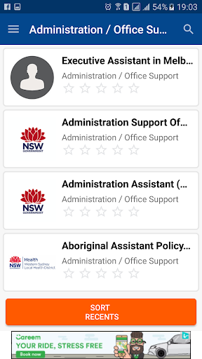 Jobs in Australia Screen 2