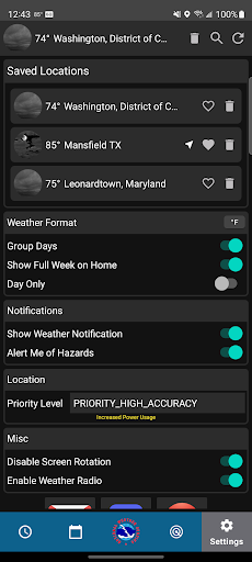 NWS Weather Screen 2