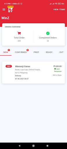 Foodbytes PH Seller Screen 3