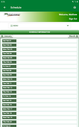 Screenshot of Menards® Careers