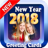 New Year 2018 Greeting Cards New icon
