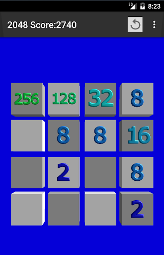 Android application 2048 3D - The powers of Two screenshort