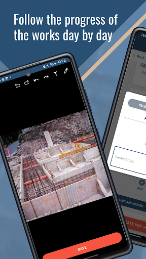 Android application myAEDES - Construction reports screenshort