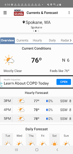 KXLY Weather Screen 2