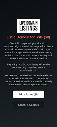 Live Domain Listings Screen 2