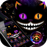 Cover Image of डाउनलोड Neon Dark Night Cat Face Theme 1.1.4 APK