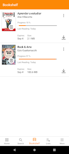 Android application Biblioteca Digital UA screenshort