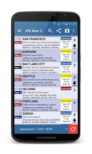 Android application FLIGHTS Phoenix Airport screenshort
