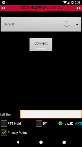 Android application Remoterig RRC-Nano PRO I screenshort