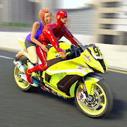 Superhero Bike Taxi Simulator: Bike Driving Games