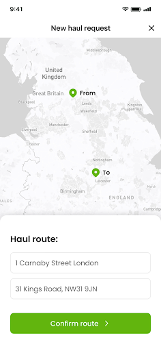 Android application Haulin screenshort