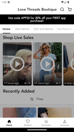 Android application Love Threads Boutique screenshort