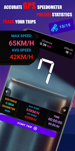 Android application Speedometer VisionGPS Odometer screenshort
