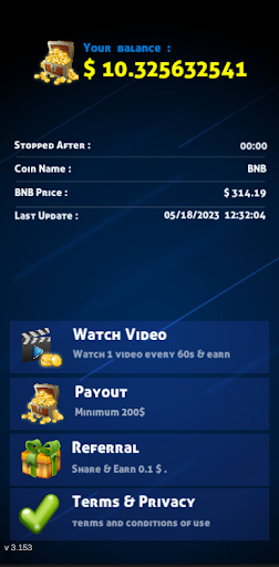 Android application Watch Video Daily Earn BNB screenshort