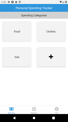 Android application Personal Spending Tracker screenshort