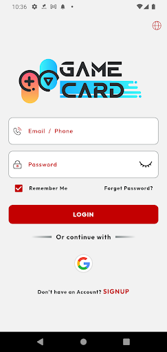Android application GameCard screenshort