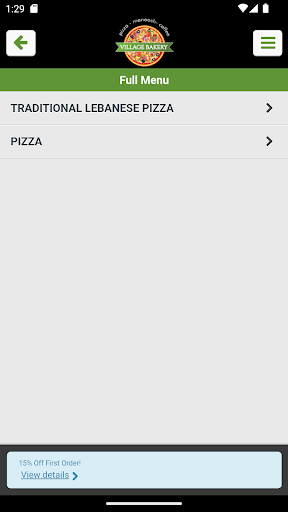 Lebanese Village Pizza Screen 3