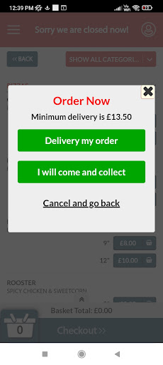 Android application Wellington Kebab screenshort