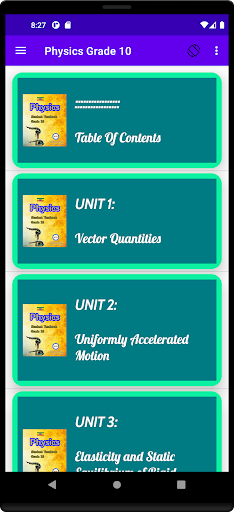 Android application Physics Grade 10 Textbook screenshort