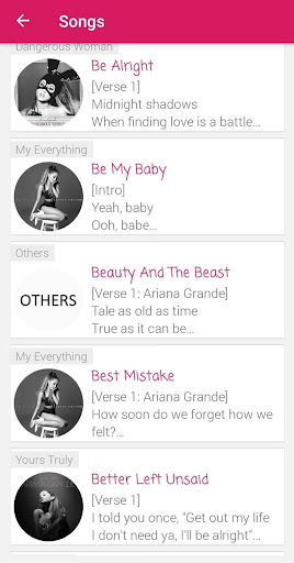 Lyrics Offline Ariana Grande Screen 2