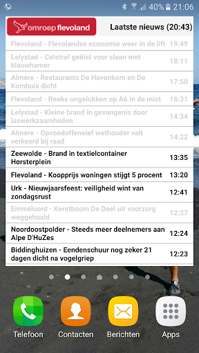 Android application Omroep Flevoland Nieuws widget screenshort