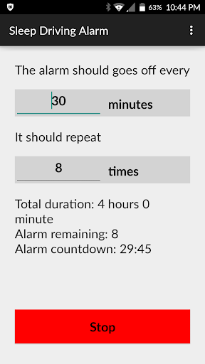 Android application Sleep Driving Alarm screenshort
