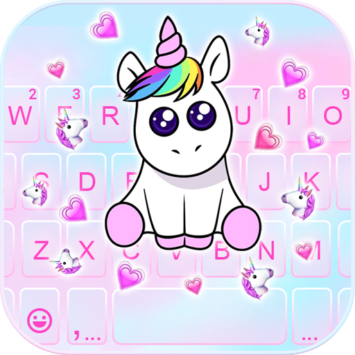 Cute Girly Unicorn Keyboard Ba logo
