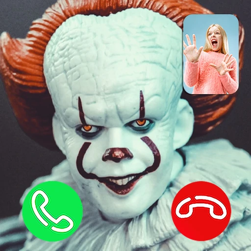 Scary pennywise video call logo