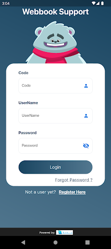 Android application Webbook Support screenshort