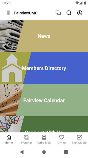 Android application Fairview UMC Columbia screenshort