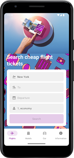 Android application Airline Ticket Booking app screenshort