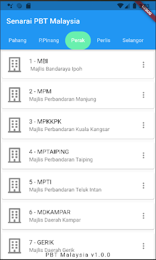 Android application PBT Malaysia screenshort