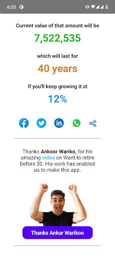 Retirement Investment Planner Screen 3