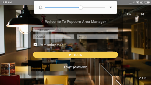 Android application Popcorn Area Manager screenshort