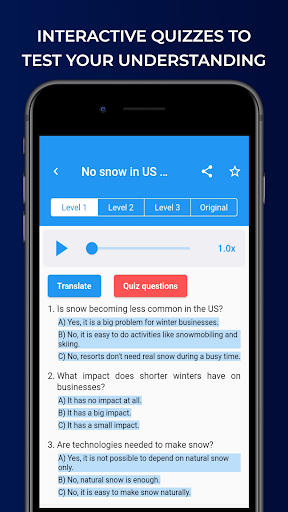 News in Levels: Learn English Screen 3