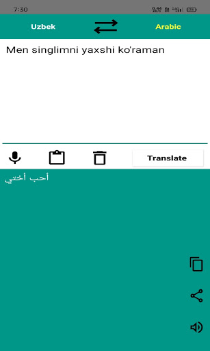 Arabic-Uzbek Translator Screen 3
