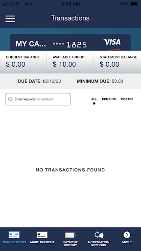 FFFCU Visa Screen 3