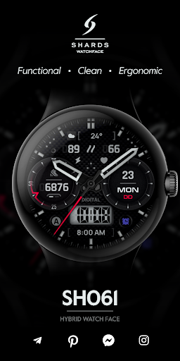 SH061 Watch Face, WearOS watch screenshot 1