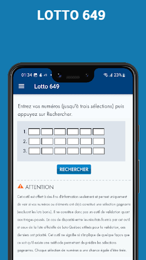 Vérificateur Jeux Loto Québec Screen 3