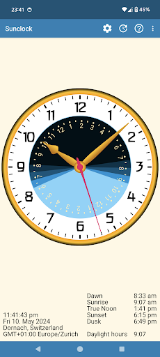 Sunclock: Sunrise Sunset Clock Screen 2