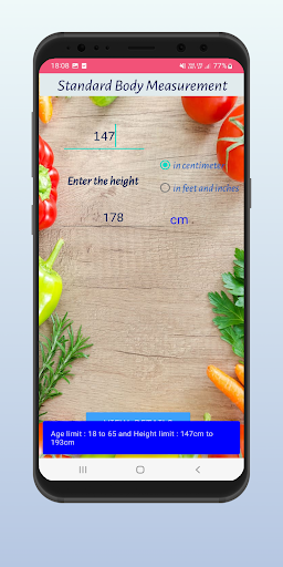 Standard Body Measurement Screen 3