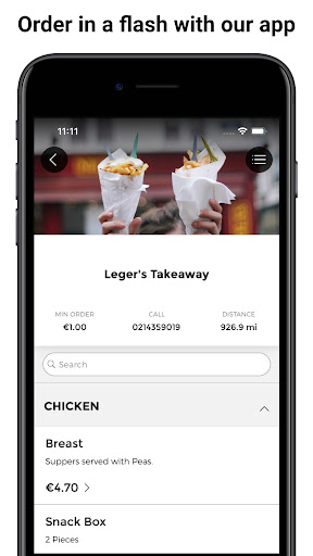 Android application Leger's Takeaway screenshort
